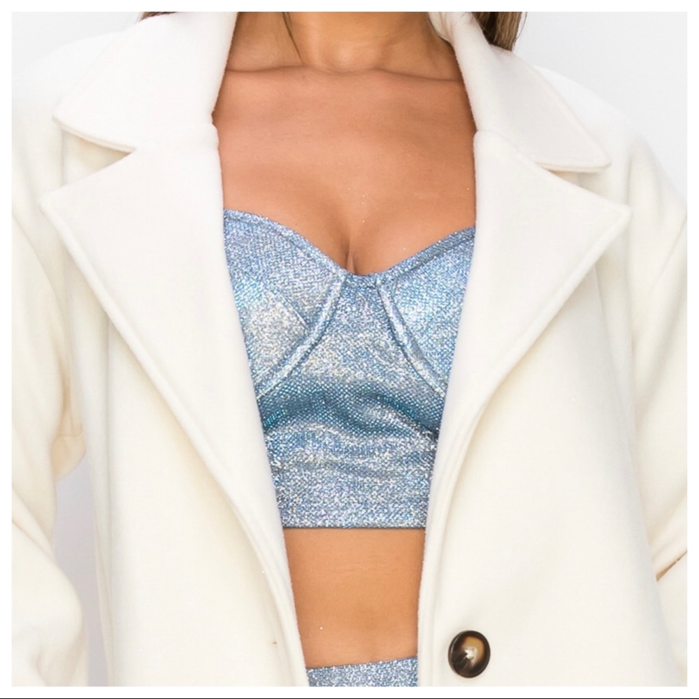Winter White Fabulous Chic Mid Length Notch Collar Coat - Picture 3 of 5